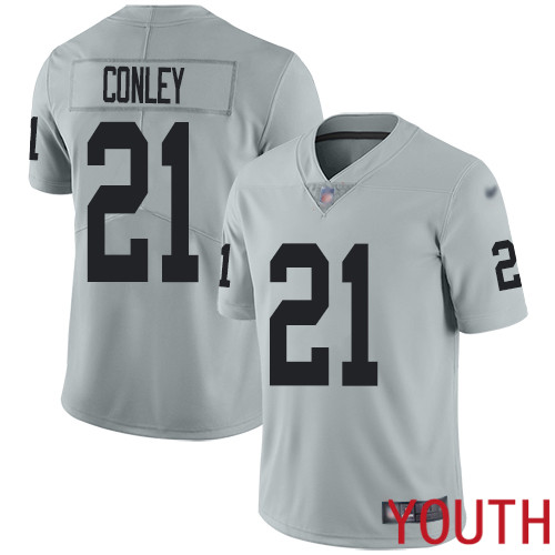 Oakland Raiders Limited Silver Youth Gareon Conley Jersey NFL Football #21 Inverted Legend Jersey->youth nfl jersey->Youth Jersey